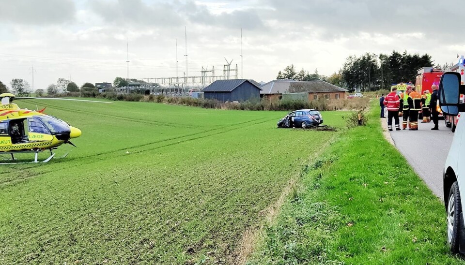 Voldsom færdselsulykke i Redsted Kommune.