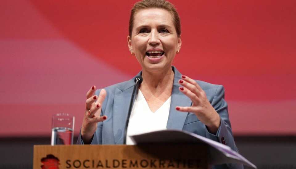 Statsminister Mette Frederiksen har lørdag indtaget talerstolen på den socialdemokratiske kongres i Aalborg.