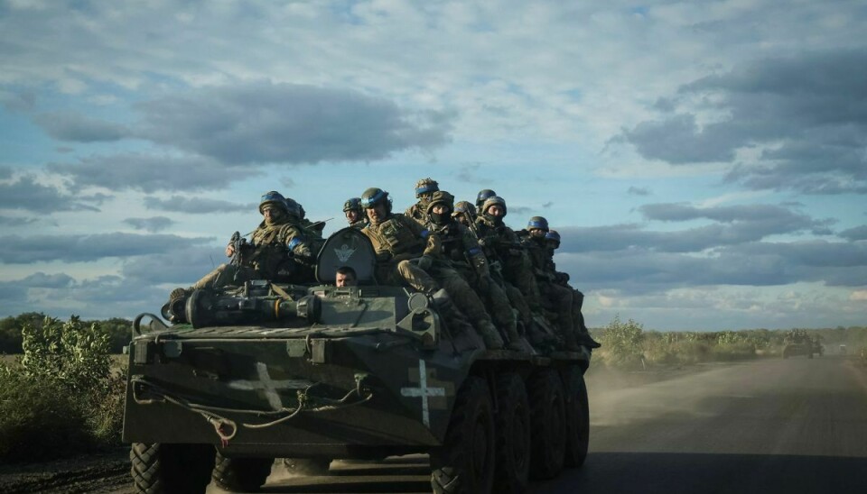 Ukrainske styrker ses i nærheden af byen Izjum, som ligger i regionen Kharkiv. (Arkivfoto)