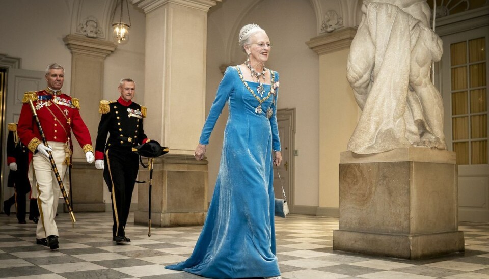 Dronning Margrethe ankommer til gallamiddag på Christiansborg Slot under fejringen af sit 50-års regeringsjubilæum i København søndag den 11. september 2022. Dronning Margrethe ankommer til gallamiddag på Christiansborg Slot under fejringen af sit 50-års regeringsjubilæum i København søndag den 11. september 2022.