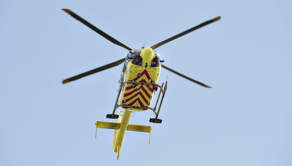 En lægehelikopter var onsdag aften på Midtlolland - angiveligt for at hente en pige, der kun er en måned gammel og havde fået flere kraniebrud, skriver Folketidende. (Arkivfoto)