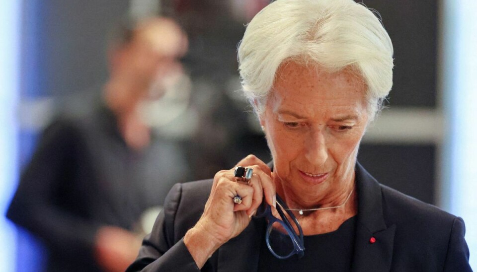 ECB's chef, Christine Lagarde, overtog en centralbank fra italienske Mario Draghi med ultralave renter. Torsdag ventes de at komme over nulpunktet i et forsøg på at bekæmpe inflationen. (Arkivfoto).
