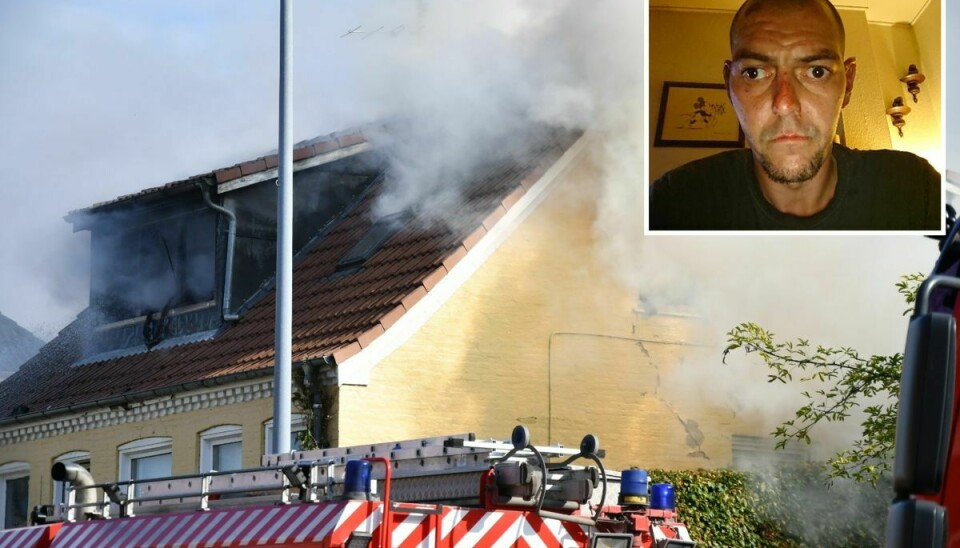 Jonathan Twisttmann var tæt på at brænde inde, da en brand hærgede løs i hans villalejlighed.