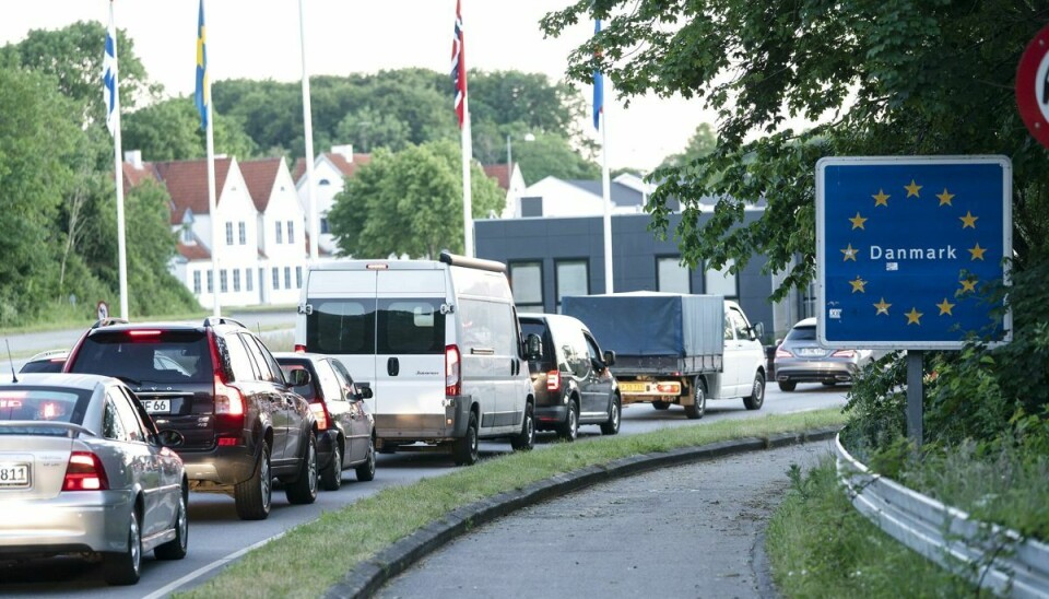 Ungdomspolitikerne protesterer mod grænsekontrollen mellem Danmark og Tyskland. (Arkivfoto).