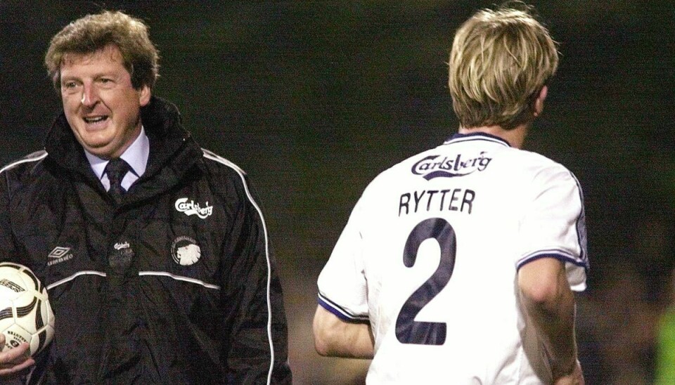 Roy Hodgson ses her på sidelinjen i forbindelse med en kamp mellem FC Midtjylland og FC København i 2001. Hodgson var rasende over, at Thomas Rytter blev udvist i kampen.