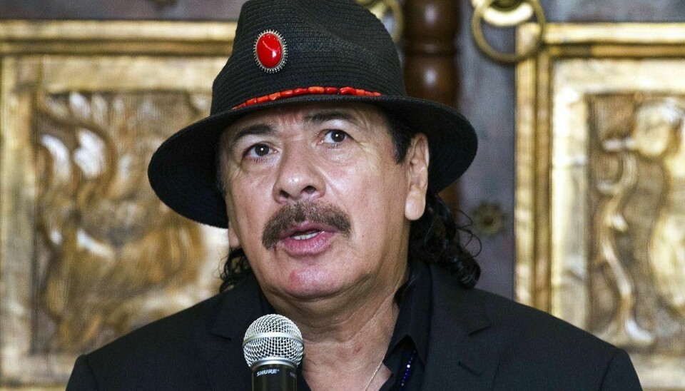 Den mexicanske musiker Carlos Santana fotograferet på en pressekonference i Guadalajara City, Mexico, i december 2013.