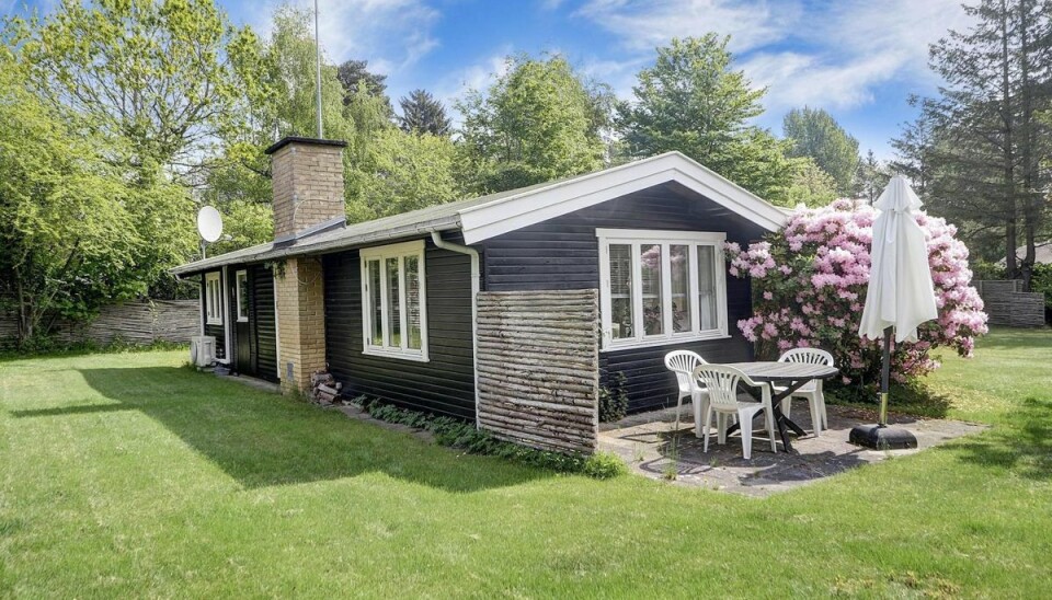 Her er sommerhuset set ude fra Her er sommerhuset set ude fra