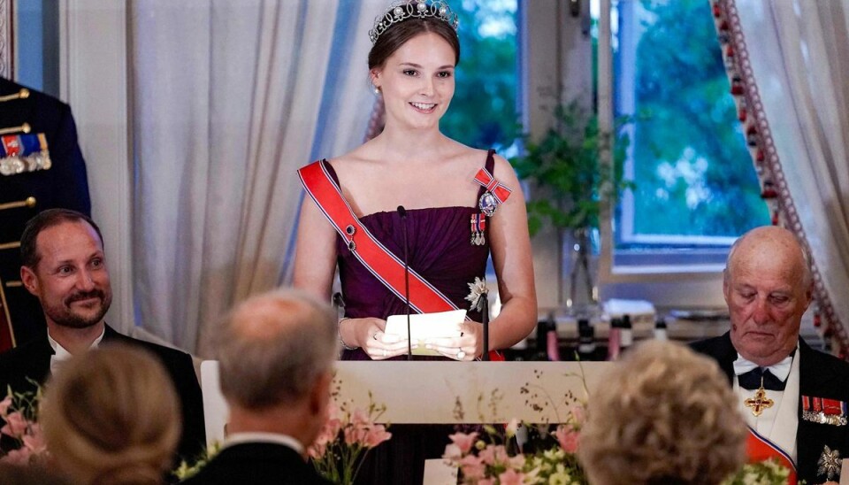 Prinsesse Ingrid Alexandra holder tale ved den store gallamiddag på slottet i Oslo fredag. Prinsesse Ingrid Alexandra holder tale ved den store gallamiddag på slottet i Oslo fredag.