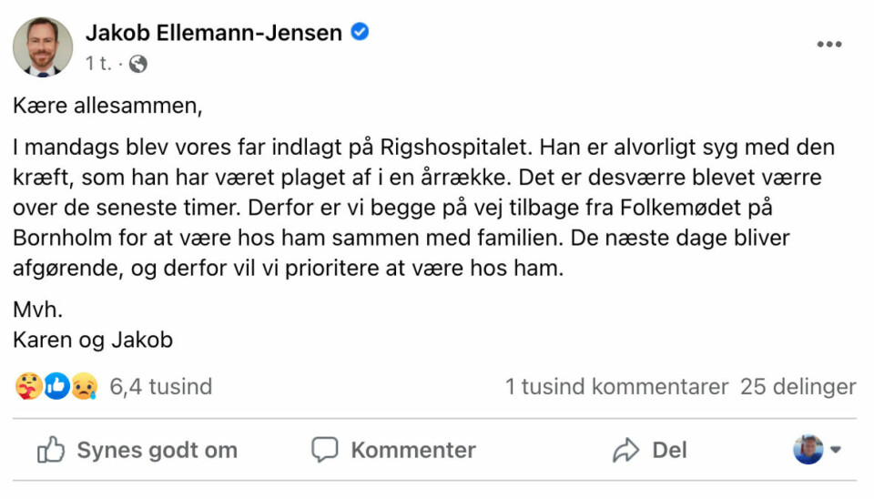 Jakob Ellemann-Jensens opslag.