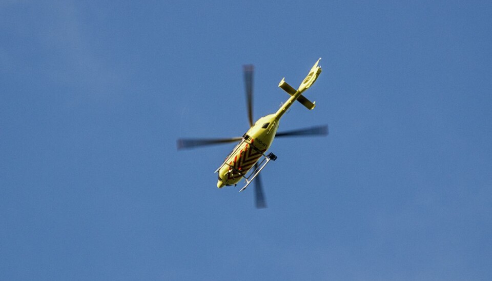 Der blev sendt lægehelikopter til ulykkesstedet. (Arkivfoto)