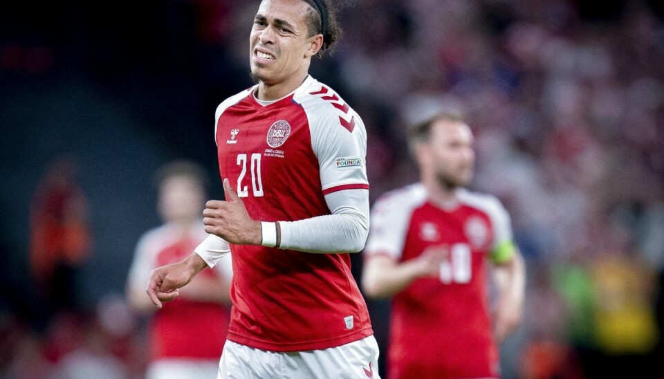 Yussuf Poulsen pådrog sig en muskelskade i Nations League-kampen mod Kroatien. Yussuf Poulsen pådrog sig en muskelskade i Nations League-kampen mod Kroatien.