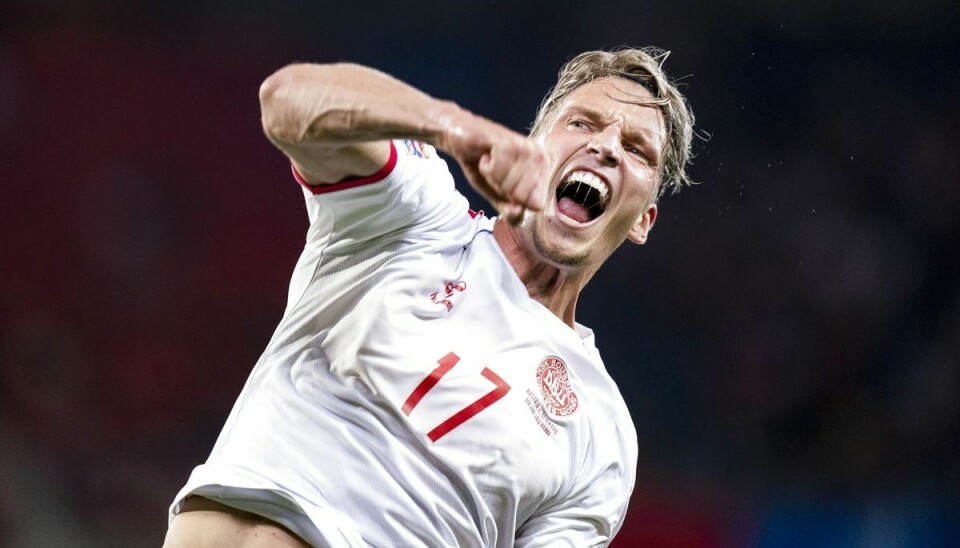 Glæden var til at få øje på, da Jens Stryger Larsen bankede Danmark til sejr.