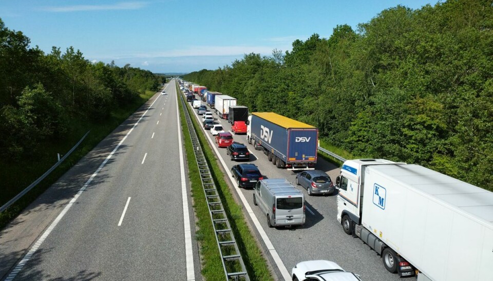 Kæmpe kø på motorvej