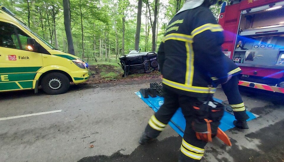 Bilulykke ved Kalbyrisvej. Bilulykke ved Kalbyrisvej.