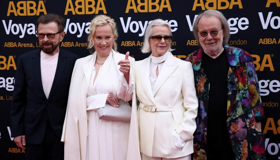 Her ses den svenske popgruppe bestående af Björn Ulvaeus, Agnetha Fältskog, Benny Andersson og Anni-Frid Lyngstad sammen til premieren på Abba Voyage-koncerten. Her ses den svenske popgruppe bestående af Björn Ulvaeus, Agnetha Fältskog, Benny Andersson og Anni-Frid Lyngstad sammen til premieren på Abba Voyage-koncerten.