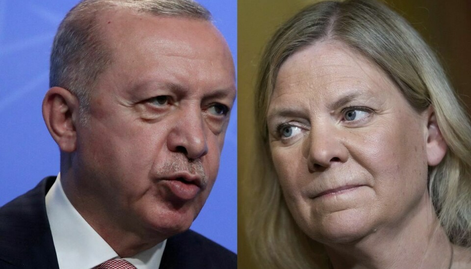 Erdogan og Andersson har talt sammen. De er ikke kommet meget tættere på en løsning.