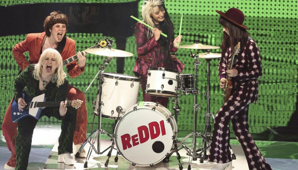 Danske Reddi optrådte med sangen 'The Show', som bandet vandt det danske melodigrandprix med.
