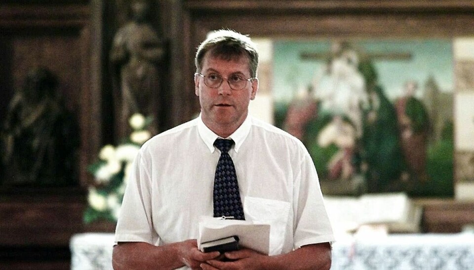 Klaus Eusebius Jakobsen ved morgensangen i Herlufsholm kirke. Klaus Eusebius Jakobsen ved morgensangen i Herlufsholm kirke.