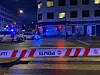 Politiet var talstærkt til stede efter påkørslen.