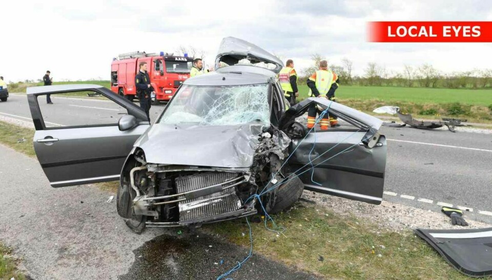 Meget voldsom ulykke på landevejen mellem Aars og Farsø.