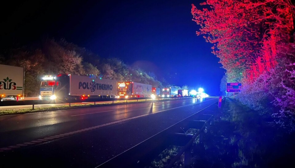 Ulykken skabte kø på motorvejen Ulykken skabte kø på motorvejen
