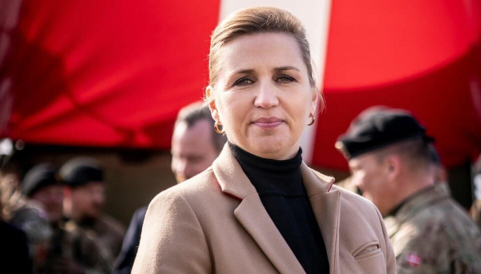 Statsminister Mette Frederiksen under besøg på militærbasen Tapa i Estland, onsdag den 30. marts 2022.