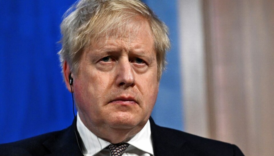British Prime Minister Boris Johnson attends a joint news conference with German Chancellor Olaf Scholz in the Downing Street briefing room, following a bilateral meeting at Downing Street, in London, Britain, April 8, 2022. Ben Stansall/Pool via REUTERS British Prime Minister Boris Johnson attends a joint news conference with German Chancellor Olaf Scholz in the Downing Street briefing room, following a bilateral meeting at Downing Street, in London, Britain, April 8, 2022. Ben Stansall/Pool via REUTERS