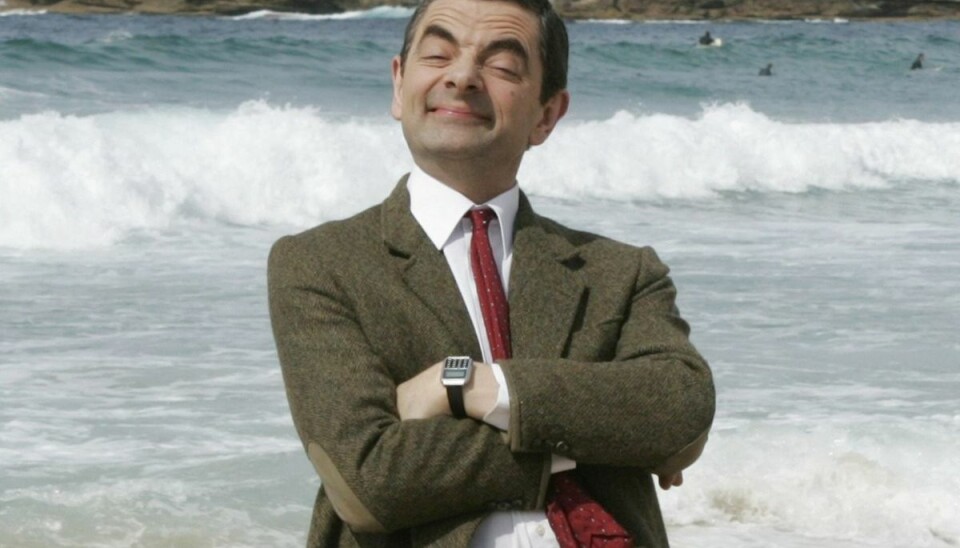 Mr Bean, som vi kender ham og som blev både spillet og opfundet af denbritiske skuespiller Rowan Atkinson. Mr Bean, som vi kender ham og som blev både spillet og opfundet af denbritiske skuespiller Rowan Atkinson.