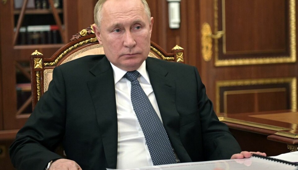 Russian President Vladimir Putin attends a meeting with Governor of Novgorod region at the Kremlin in Moscow on March 22, 2022. (Photo by Mikhail KLIMENTYEV / SPUTNIK / AFP) Russian President Vladimir Putin attends a meeting with Governor of Novgorod region at the Kremlin in Moscow on March 22, 2022. (Photo by Mikhail KLIMENTYEV / SPUTNIK / AFP)