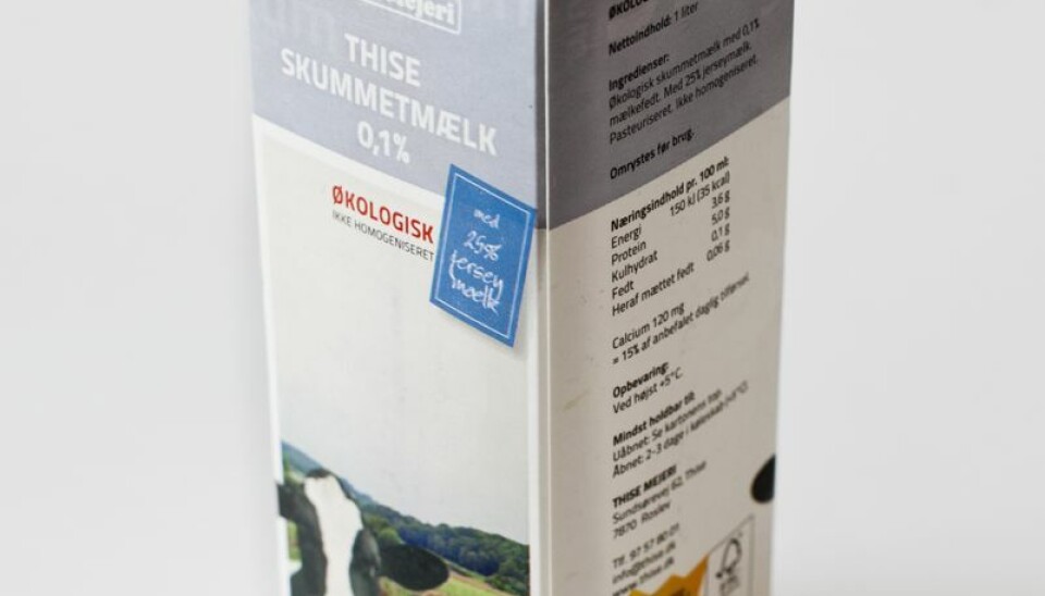 Thise har dog ikke tilbagetrukket skummetmælk, som ses her på billedet. Det er i stedet minimælk. Thise har dog ikke tilbagetrukket skummetmælk, som ses her på billedet. Det er i stedet minimælk.