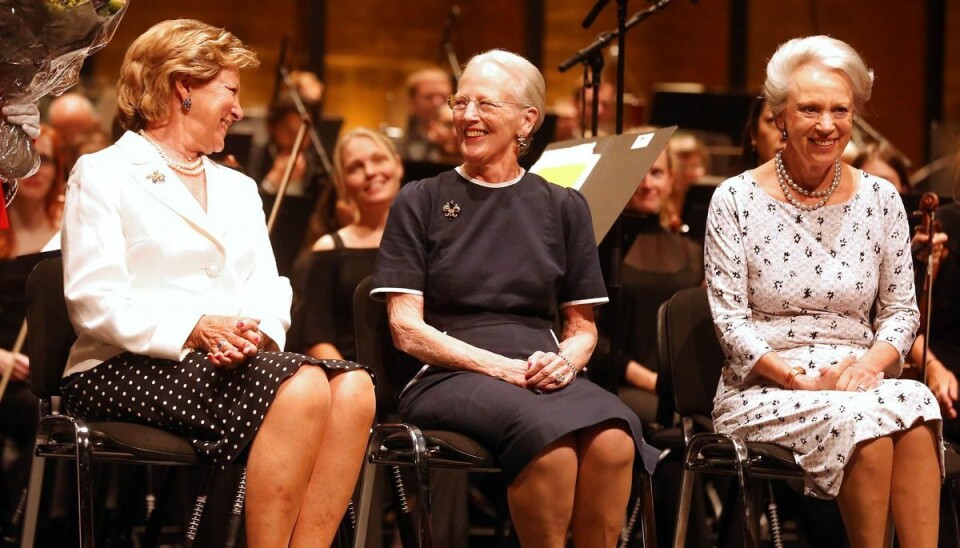 fra venstre, dronning Anne-Marie, dronning Margrethe og prinsesse Benedikte. fra venstre, dronning Anne-Marie, dronning Margrethe og prinsesse Benedikte.