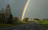 En regnbue nær Hvam ved Gammel Viborgvej i Himmerland. (Arkivfoto)