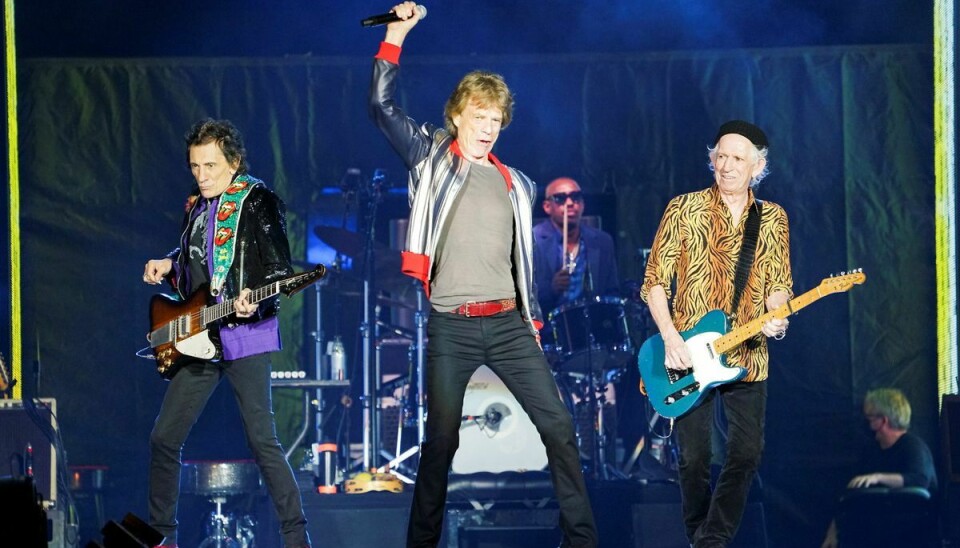 Rolling Stones. Fra venstre er det Keith Richards, Mick Jagger og Ronnie Wood.