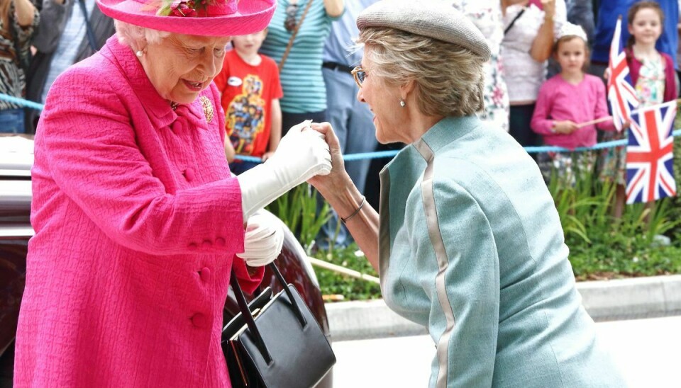 Danskfødte hertuginde Birgitte af Gloucester ses her sammen med dronning Elizabeth i juli 2019.