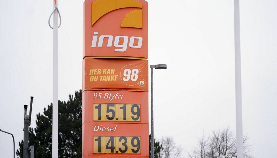 Benzinpriserne på Ingo i Ballerup, tirsdag den 8. marts 2022.