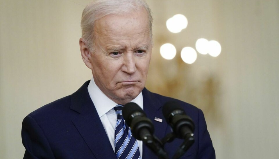 USA's præsident, Joe Biden, har mandag holdt et telefonmøde med amerikanske allierede om blandt andet Putins udtalelser mandag. (Arkivfoto.)