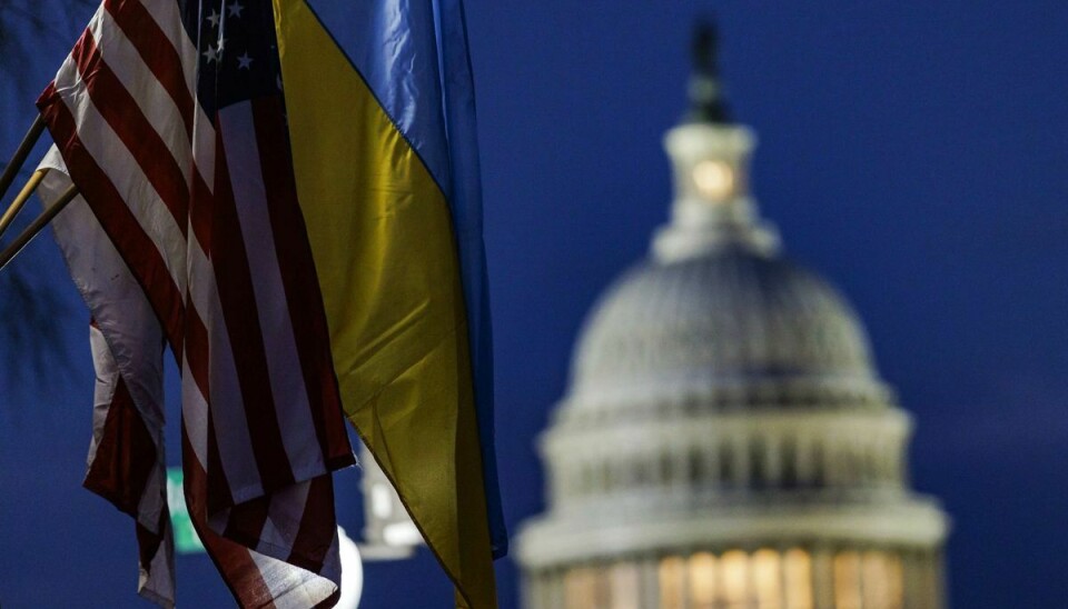 Et ukrainsk flag er blevet hejst ved den amerikanske kongresbygning.