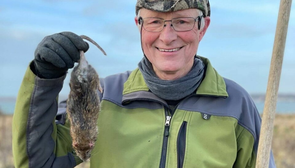 Erik Hviid fra Hou Strandjagtforening deltog lørdag i rottejagten.