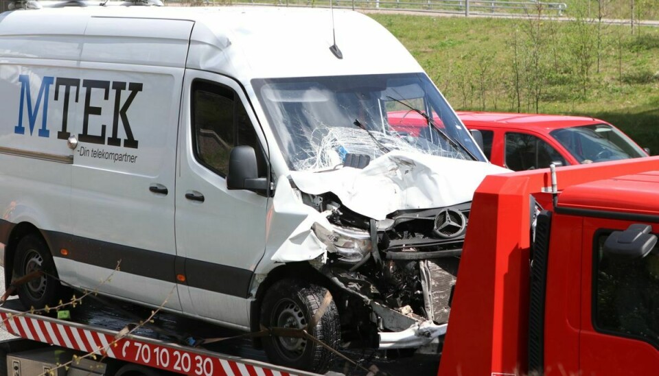 Voldsomt uheld på Helsingørmotorvejen.