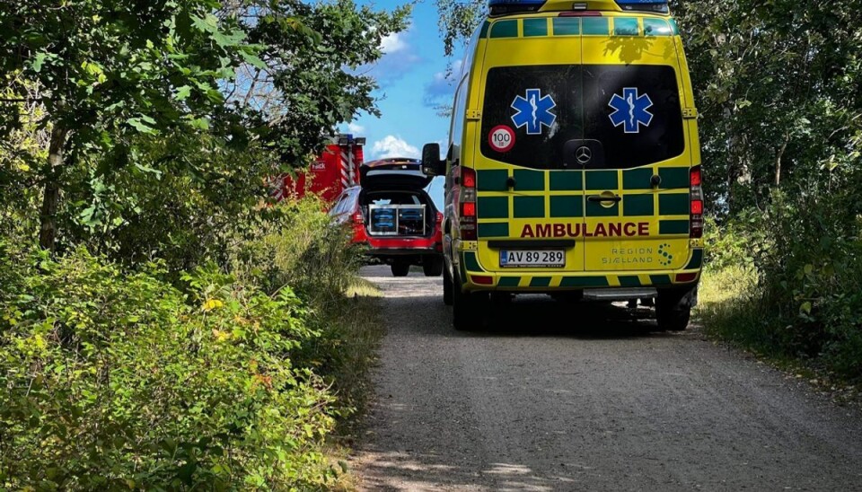 Ambulance ved Solrød Strand.