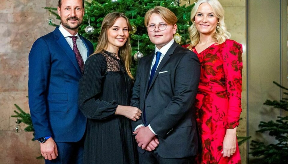 Her med familien: Prins Haakon, prinsesse Ingrid Alexandra og prins Sverre Magnus. . Foto: Hakon Mosvold Larsen/Scanpix.