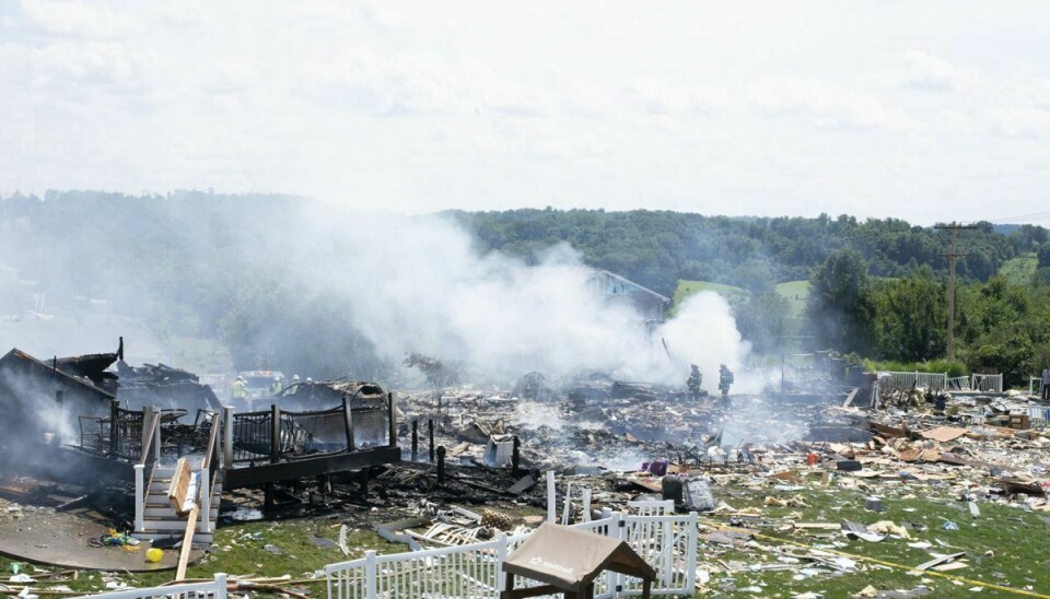 Der er intet tilbage af de tre huse, der blev jævnet med jorden ved gaseksplosionen i Pennsylvania.