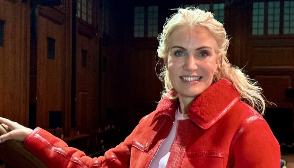 Helle Thorning her på sin første 'catwalk' ved modeshow under den københavnske modeuge. Helle Thorning her på sin første 'catwalk' ved modeshow under den københavnske modeuge.