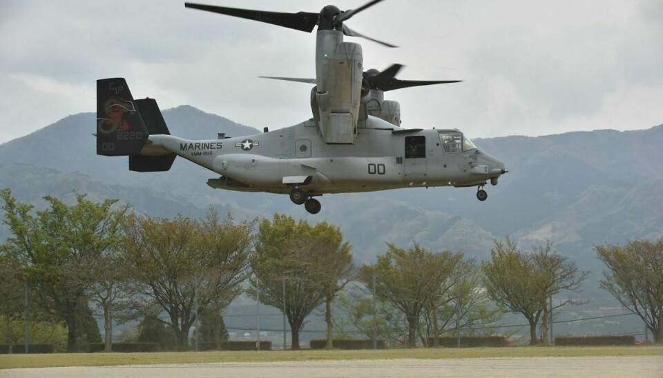 Hændelsen involverede ifølge Sky News Australia en helikopter af typen V-22 Osprey og skete omkring klokken 11.00 lokal tid søndag. (Arkivfoto).