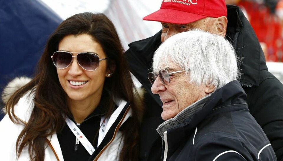 Nu 89-årige Bernie Ecclestone er blevet far for fjerde gang. Mor til barnet er 44-årige Fabiana Flosi (tv.). Foto: Scanpix