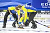 De svenske herrer har vundet EM i Curling, der bliver holdt i Esbjerg. Foto: Scanpix