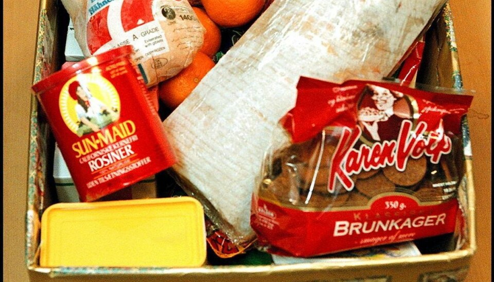Rekordhøj julehjælp til nødlidende danskere Julekurve og -pakker fra nødhjælpsorganisationer redder julen for mange. Foto: Scanpix