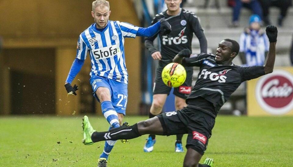 De fleste havde indstillet sig på uafgjort, men så dukkede en hollænder pludselig op og sikrede Sønderjyske en 1-0-sejr ude over Esbjerg i Alka Superligaen. Foto: Niels Husted/Scanpix.