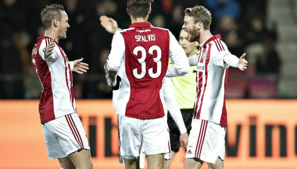 AaB sluttede efterårs-sæsonen i Superligaen med en 2-0 sejr over Viborg FF på mål scoret af Rasmus Jönsson og Thomas Enevoldsen. Foto: Scanpix.