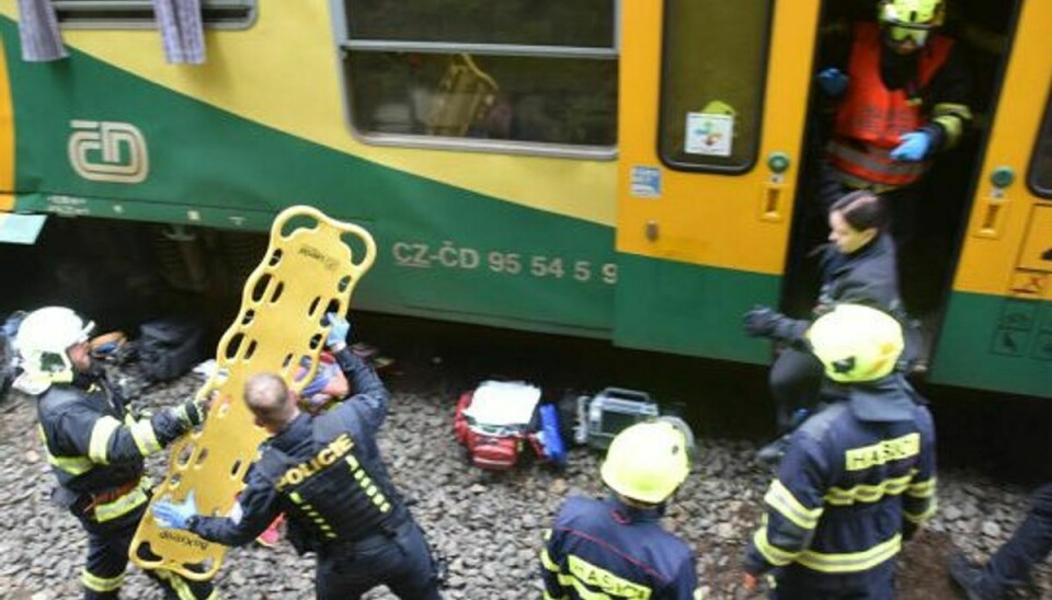 Den 7. juli blev to mennesker dræbt, da et tog forulykkede nær landsbyen Pernink i den tjekkiske del af Ore-Bjergene nær grænsen til Tyskland. Foto: Hzs Karlovarskeho Kraje/Reuters